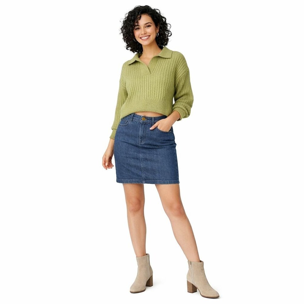Banana Republic Petite 28 Denim Skirt Blue Stretch Casual